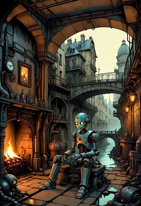 36757-860973243-science fiction theme, strange, sewers of Paris 1900, dark mood, low lighting, robotic orphans adventures, hero pose, detailed m.jpg